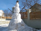 Гигантского короля снеговиков соорудили в Страшенском районе