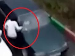 Обиженная женщина разбила сковородой автомобиль бывшего мужа и попала на видео