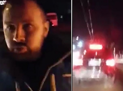 Опасные гонки фееричного автохама с угрозами столичному водителю сняли на видео