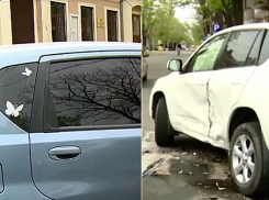 Дама на автомобиле с бабочками протаранила внедорожник жительницы Кишинева