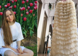 Молдаванка создала платье из тысячи презервативов для участия в конкурсе в Италии