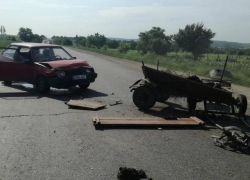 Возница не справился с лошадью и врезался в легковушку в Сынжерейском районе