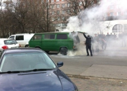 В Кишиневе во время движения загорелся автомобиль