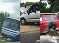 Серия необычных автомобильных аварий на трассе Кишинев - Бендеры попала на видео