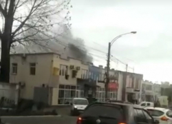 Пожар в офисе столичной строительной компании попал на видео