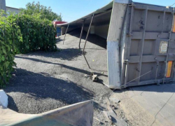 "Рай для грызунов" - в селе Салкуца перевернулся грузовик, тонны семечек высыпались на дорогу