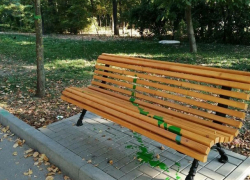 Вандалы испоганили скамейки в Долине роз