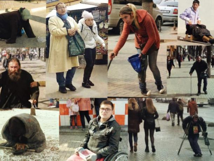 «Талантливые» нищие на улицах Кишинева прекрасно играют больных, будучи здоровыми