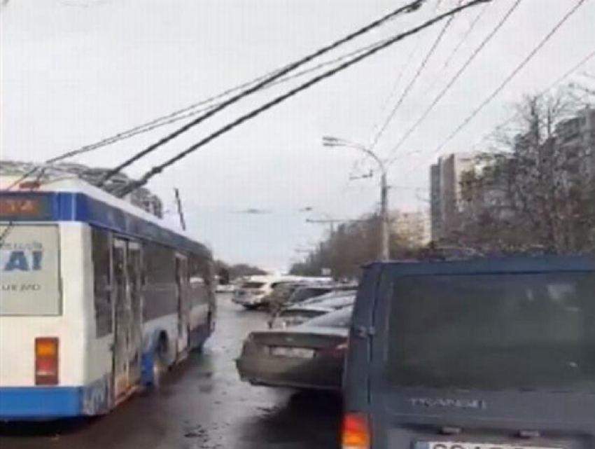 Из-за хамской парковки на Московском проспекте городские троллейбусы сегодня выбились из графика на 40 минут 