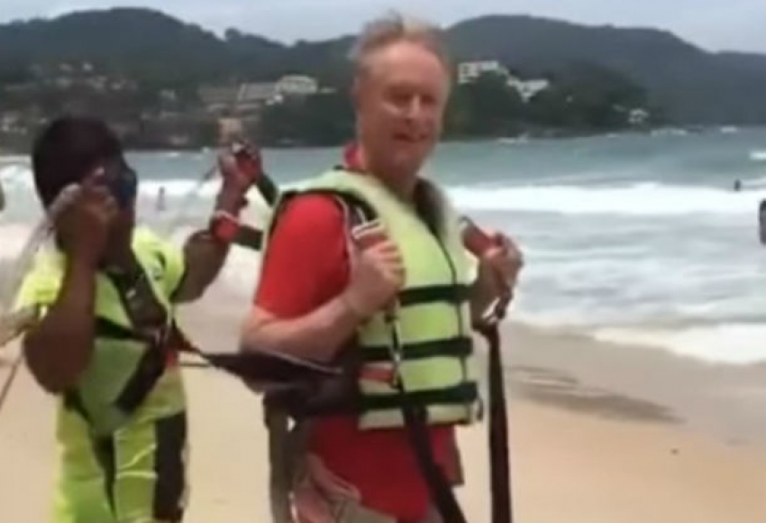 Шокирующее видео смертельного падения известного бизнесмена с 30-метровой высоты на пляж сняла тайка