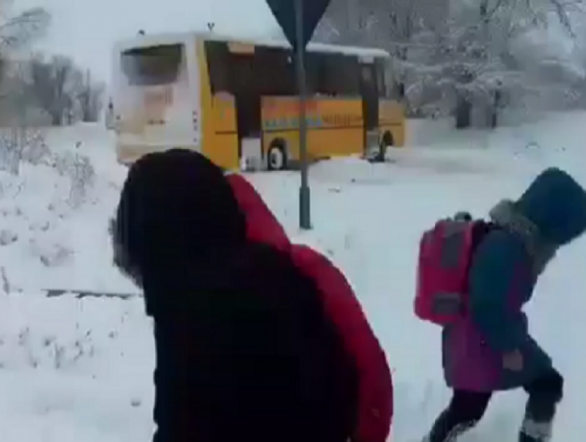 Под Леова в аварию попал школьный автобус, дети оказались в снежном плену