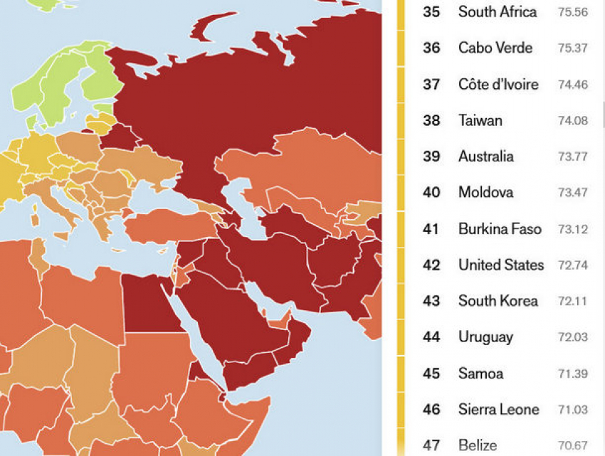 Молдова заняла 40-е место в Индексе свободы прессы в 2022 году 