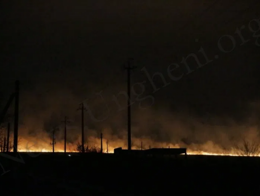 Сильнейший пожар произошел на полях Унгенского района