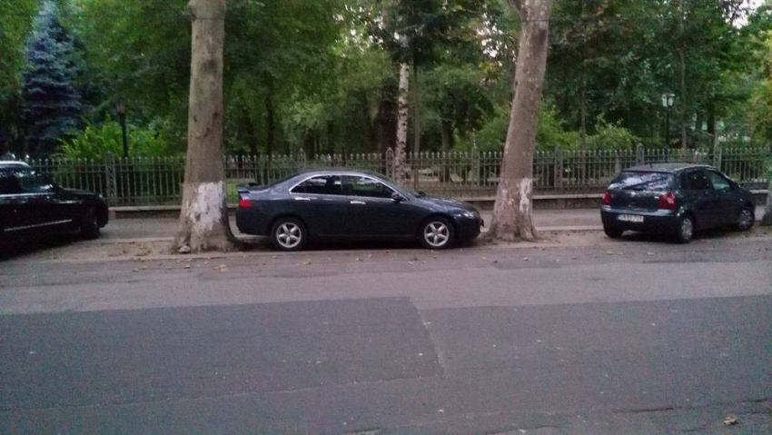 Столичный водитель оригинально припарковался на тротуаре