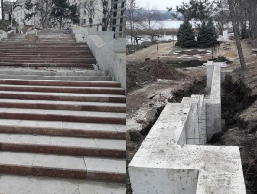 Примэрия обещает: гранитную лестницу в парке Валя Морилор отремонтируют в срок