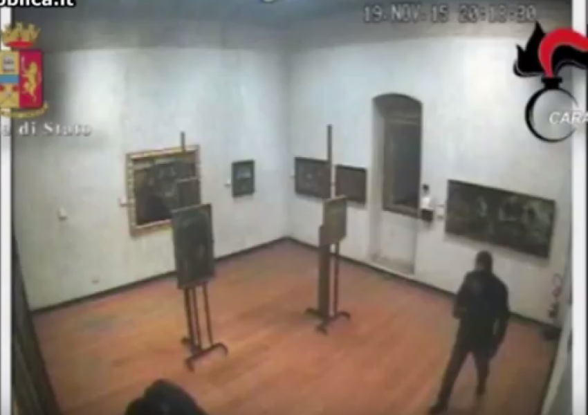 Момент кражи молдаванами картин из итальянского музея попал на видео 