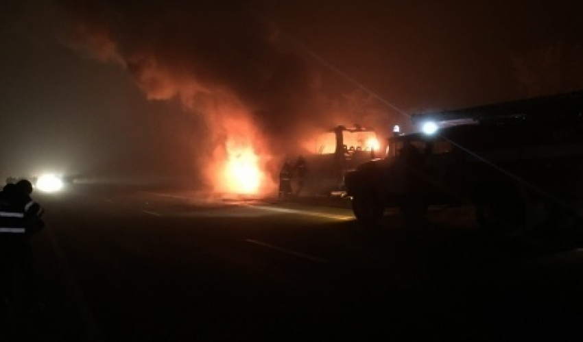 На трассе Кишинев-Оргеев сгорел автобус