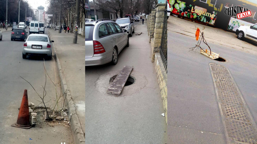 С приходом весны в Кишиневе пропали канализационные люки