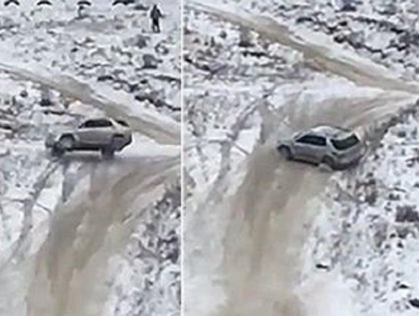 В Кишиневе сняли на видео впечатляющее переворачивание внедорожника