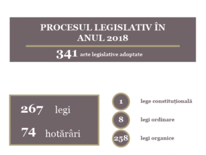 Парламент Молдовы утвердил 341 законодательный акт в 2018 году